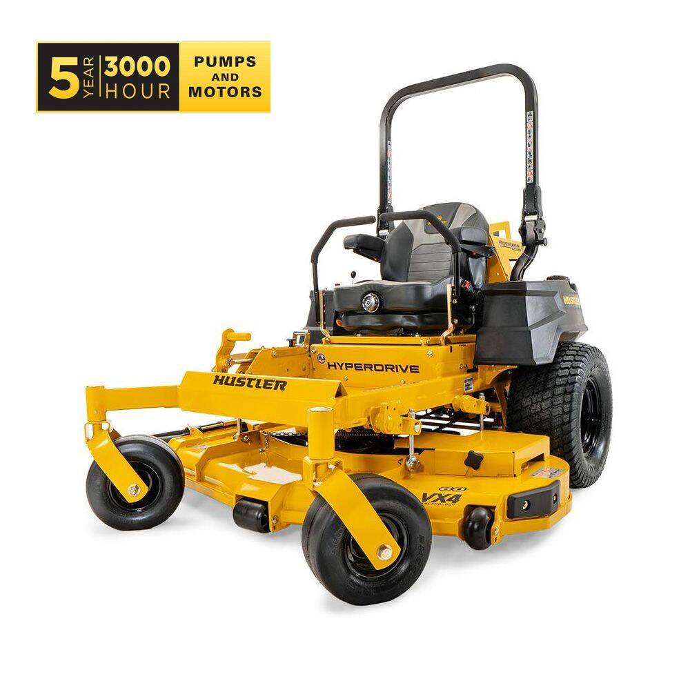 Hustler Super Z Hyperdrive fitted with 60+quot Cut VX4 Side Discharge Deck and 