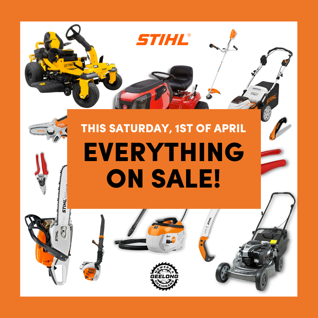 It's On! Everything Is On Sale At The Annual Geelong Mowers and Chainsaws Carpark Sale